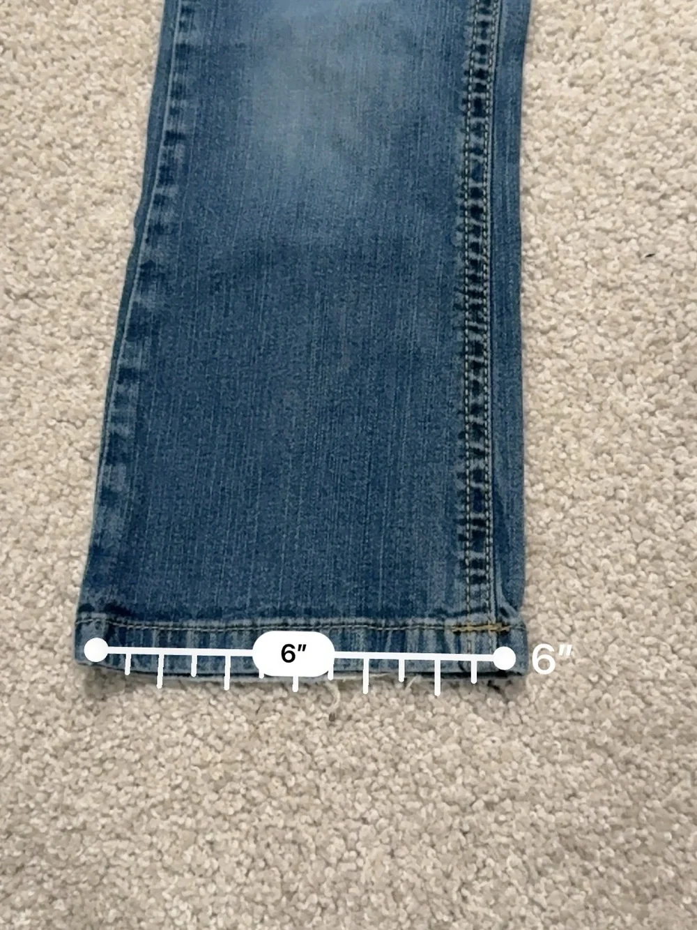 Ralph Lauren Girls Bootcut Jeans Kids Size 6 Blue Denim Cotton Medium Wash 16.5